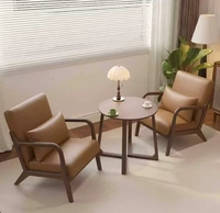 Ensemble de fauteuils inclinables modernes minimalistes en bois massif de style mid-century, revêtement en velours pour salon, chambre, balcon, bureau