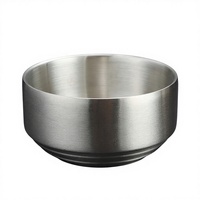 Bol à riz double couche en acier inoxydable 304 écologique avec couvercle pour fêtes d'enfants, cuisine coréenne, petit bol