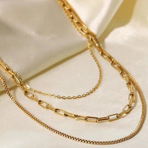 2023 nouvelles femmes trois couches double titane acier collier lumière luxe lien à la mode fête de mariage fiançailles grande idée cadeau - Product Image 3
