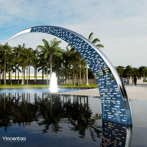 Vincentaa lớn ngoài trời vuông công viên điêu khắc mặt trăng thép không gỉ điêu khắc 3D thiết kế ban đầu - Product Image 3