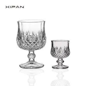 精致小巧的钻石图案玻璃复古杯鸡尾酒莫吉托玻璃品酒杯