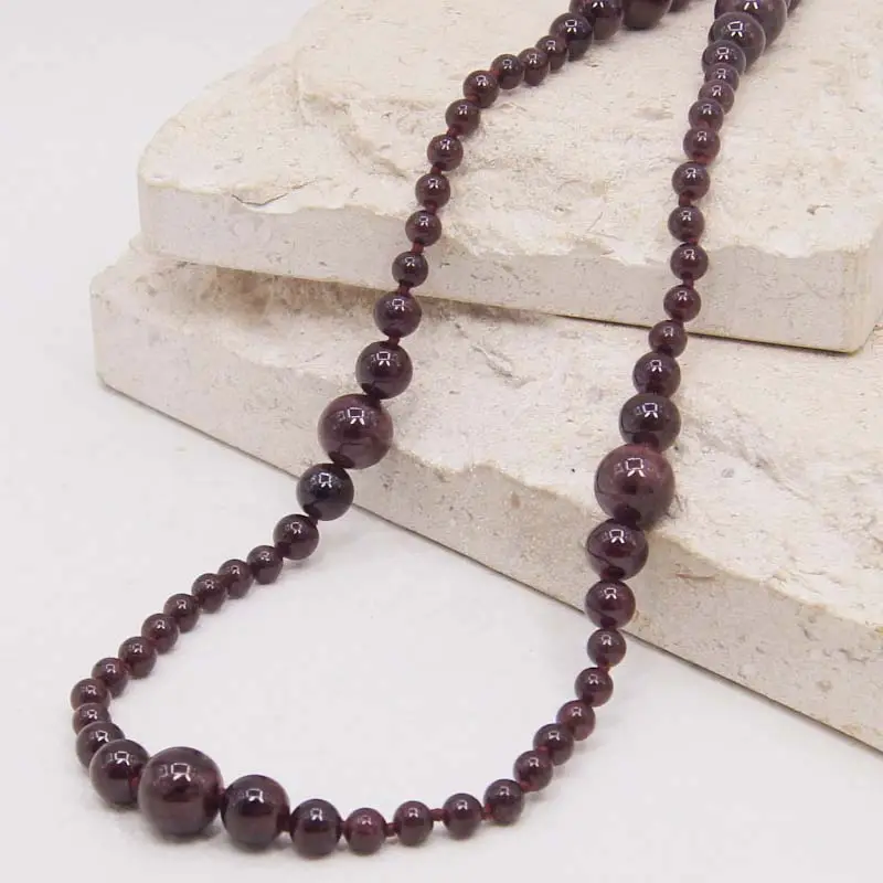 2022 Garnet Adjustable Stone Beads Fashion Jewelry Simple Handmade Gemstone Necklaces for Women