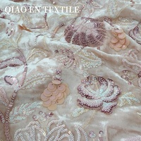 Tissu en maille respirant enduit de PE haute qualité et très résistant, avec broderie tubulaire de paillettes tridimensionnelles, pour robes, costumes de danse, sacs et chaussures