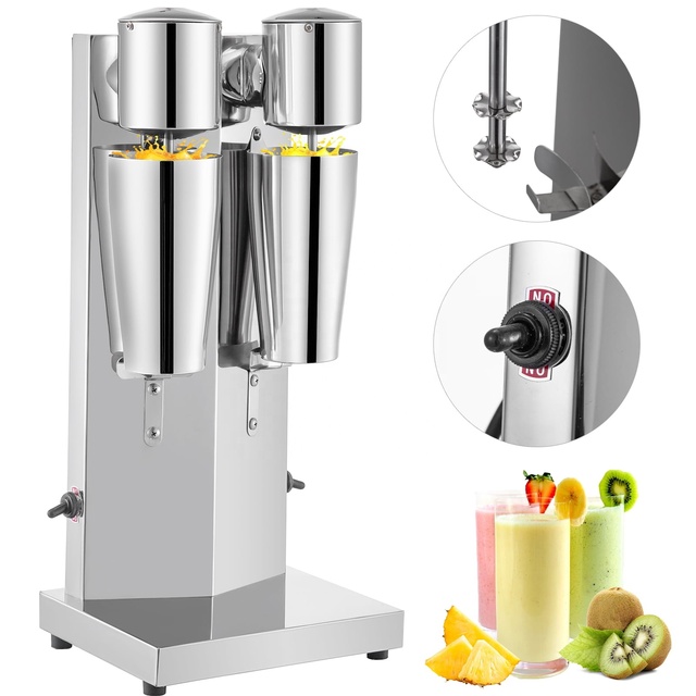 Automatic New Stainless Steel Electric Milkshake Maker 180W Double Head Commercial Use with 800ml Cup