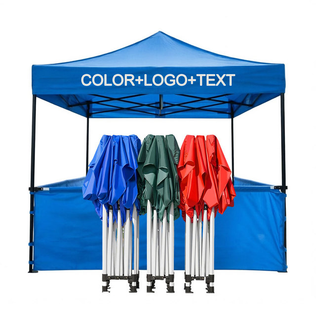 Custom 10x10 Outdoor Pop up Canopy Tent with Sidewalls for Commercial Exhibition and Trade Show Advertising Events