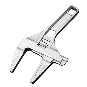 Clé de plomberie pour salle de bain, à poignée courte, grande ouverture, outil réglable 6-68 mm, en aluminium argenté, clé à double usage - Product Image 1