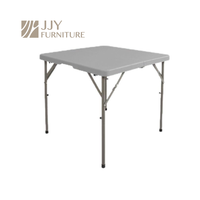 Table pliante en plastique HDPE blanc robuste JJY-ZDZ-D002 86cm carré Portable extérieur intérieur utilitaire meubles de salle à manger