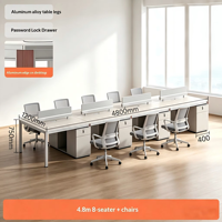 Bureau de personnel moderne et simple en PVC, combinaison créative table-chaise 24 places avec boîte de rangement pour câbles