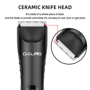 DALING DL-1906 Nouvelles tondeuses à poils corporels pour hommes lavables avec lumière intégrée, recharge USB et lames en céramique - Product Image 3