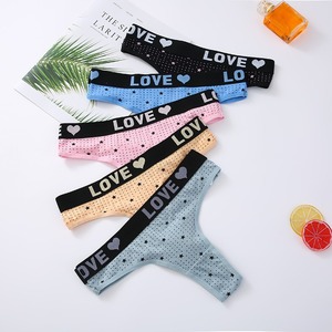 Mutandine perizoma perizoma in cotone da donna intimo intimo donna slip Sexy Lingerie pantaloni intimo donna lettera vita bassa - Product Image 3