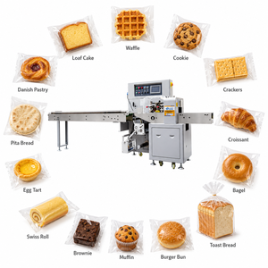 Machine d'emballage multifonctionnelle pour snacks, machine d'emballage de <span class=keywords><strong>pain</strong></span>, ensacheuse flow pack pour biscuits aux pépites de chocolat pour grandes usines alimentaires - Product Image 3