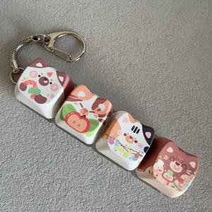 คีย์แคป PBT ลายแมวน่ารัก 4 ชิ้น สำหรับคีย์บอร์ดแบบ Mechanical Switch คลิกเกอร์ <span class=keywords><strong>ASMR</strong></span> บรรเทาความเครียด ของเล่นเสริมสมาธิ พวงกุญแจ - Product Image 4