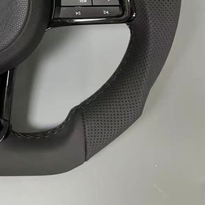 Para <span class=keywords><strong>Volkswagen</strong></span> Golf 7 7,5 GTI MK7 Polo GTS GTD <span class=keywords><strong>GTE</strong></span> R <span class=keywords><strong>Passat</strong></span> CC r-line volante deportivo de cuero negro accesorios de coche - Product Image 3