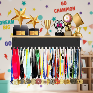 Diaocai Eco-Friendly Sports Winners Never Quit Trophy and <strong>Medal</strong> Hanger Display <strong>Shelf</strong> - Product Image 1