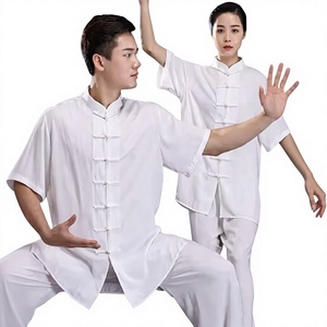 ชุดกังฟูผ้าฝ้ายสีขาว ทรงปกติ ระบายอากาศได้ดี สำหรับผู้ใหญ่ ใส่ได้ทั้งชายและหญิง - Product Image 1