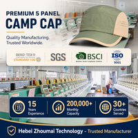 Casquette de camping 5 panneaux à visière plate, color block, imperméable, perforée au laser, séchage rapide, logo personnalisé, course à pied, camping, OEM, vente en gros, usine