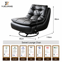 Fauteuil pivotant minimaliste italien fait main, confort ergonomique, design compact pour chambres modernes, salons, extérieur