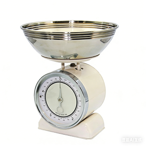 Balance de cuisine mécanique en acier inoxydable, capacité maximale 5 kg, précision 1 g, alimentée par piles, avec bol amovible - Product Image 1