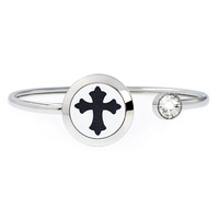 Bracelet diffuseur de parfum unisexe en acier inoxydable 316 plaqué or avec zircon, bijou d'aromathérapie pour femme