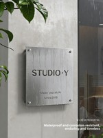 Enseigne publicitaire YXM personnalisée avec logo, haut de gamme, épaissie et ajourée, pour façade de studio/boutique, usage commercial, type suspendu