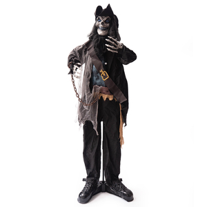 Decoración Animada de Pirata Capitán con Movimiento por Inducción Eléctrica para Halloween, Adorno con Ojos Brillantes para Fiestas - Product Image 5