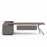 Bureau de direction moderne en forme de L, table de bureau de luxe pour PDG, ensemble de mobilier de bureau pour poste administratif