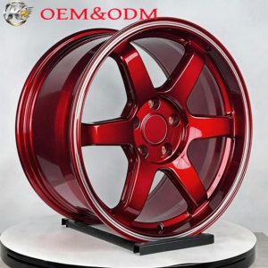 ล้อปลอม6061-T6สี<span class=keywords><strong>แดง</strong></span>17-20 "ล้อ5X114.3(5x4.5) ขอบ4x100สำหรับ B-W-M กอล์ฟ Civic Mustang สไตล์ <span class=keywords><strong>TE37</strong></span>ใส่ได้โดยตรง - Product Image 3