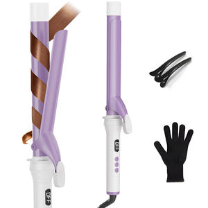 Fer à boucler professionnel en céramique à baril long, avec écran LCD de température, chauffage électrique PTC réglable, idéal pour hôtels et salons - Product Image 1