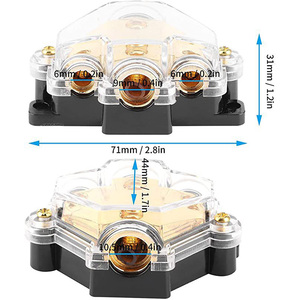 Khối phân phối điện âm thanh xe hơi 1 * 2ga trong-1 * 4ga + 2 * 8ga ra ổ cắm điện hợp kim kẽm khối phân phối điện xe hơi - Product Image 2
