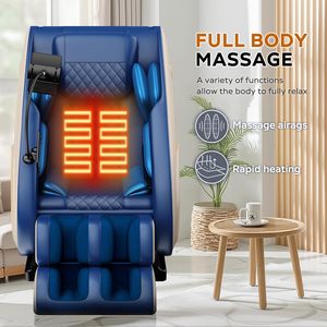 <b>Zero</b> <b>Gravity</b> Chair <b>Recliner</b> Airbags Heating Speaker Foot Roller Touch Screen Blue Chair Full Bodyvending M - Product Image 2
