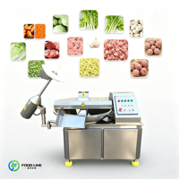 Hachoir à Bol Commercial Automatique Triphasé en Acier Inoxydable 20L 40L 80L 125L pour Viande et Légumes