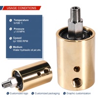 Raccord Rotatif Laiton Haute Pression Haute Vitesse Simple Flux Eau Filetage BSP NPT, Tailles 1/8" 1/4" Raccord rotatif