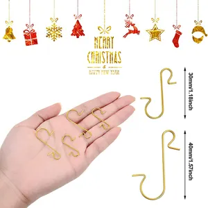 Su misura 30 millimetri Mini Ornamenti Di Natale Ganci in metallo Filo A Forma di S-Ganci per Albero di Natale Partito Palle