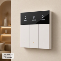 Interrupteur intelligent Tuya Zigbee ABUK avec écran, type 86, 1, 2, 3, 4 gangs, fil neutre, compatible Alexa Google Home, certifié CE, usine OEM