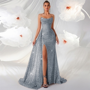 Nuevo Vestido <span class=keywords><strong>de</strong></span> Noche con Lentejuelas Sin Tirantes 2026, Vestido <span class=keywords><strong>de</strong></span> <span class=keywords><strong>Fiesta</strong></span> para Adultos, Elegante y Ajustado, <span class=keywords><strong>de</strong></span> Lujo Ligero - Product Image 4
