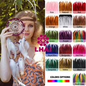 6-8 ''15-20cm Plumes de selle de coq colorées Plumes de poulet Plumas pour la pêche à la mouche Arts et artisanat - Product Image 2