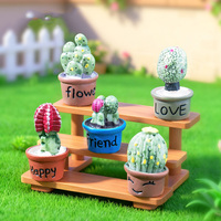 Plantes miniatures pour maison de poupée, accessoires, petites figurines de cactus en résine, verdure miniature pour la décoration de jardin, bonsaï, micro-paysage DIY
