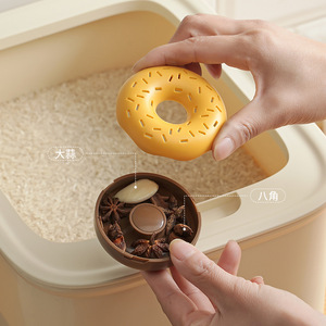 Donut Shaped Insect Proof <b>Box</b> PP Plastic One Compartment For Rice Storage <b>Wardrobe</b> Kitchen Use - Product Image 2