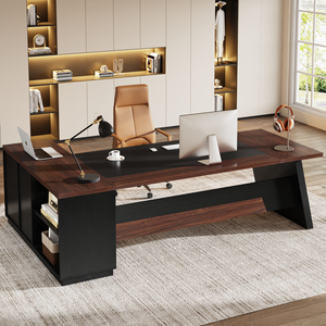 <span class=keywords><strong>Escritorio</strong></span> Ejecutivo Moderno en Forma de L <span class=keywords><strong>Tribesigns</strong></span> 2024, de Madera, con Gabinetes, para Oficina Comercial y Hogar - Product Image 1