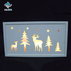 Artículos de iluminación de madera rectangulares blancos de diseño simple - Product Image 1