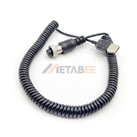 Câble USB enroulé vers prise aviation GX12 4 5 broches avec 100 cm de longueur