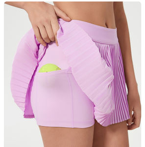กระโปรงออกกำลังกายรุ่นใหม่ล่าสุด 2 in 1 กระโปรงกีฬาผ้าพลีทเนื้อเย็น กระโปรงมินิสำหรับกอล์ฟ เทนนิส มีกระเป๋า พร้อมกางเกงโยคะในตัวสำหรับผู้หญิง - Product Image 2