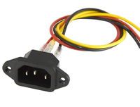 Câble d'alimentation CA en caoutchouc IEC C14 à montage sur panneau vers IEC C13 à angle droit, rallonge principale pour serveurs informatiques et PDU