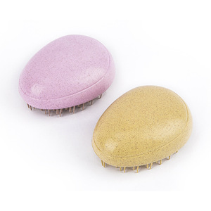 Benutzer definiertes Logo Weizens troh Mini Eierform Massage Haar Kamm Detang ler Bürste Luftkissen Bürste Massage Kopfhaut Für Frauen Männer Kind - Product Image 6