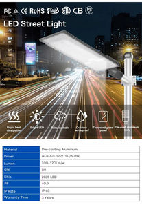 Vente en gros de réverbère LED étanche IP65 certifié ROHS 50W-250W corps en aluminium certifié CQC 6500K 120 Angle de faisceau AC/DC - Product Image 2