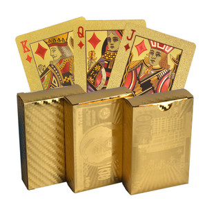 Carte à jouer magique en or 24K <span class=keywords><strong>de</strong></span> haute qualité, carte <span class=keywords><strong>de</strong></span> Poker <span class=keywords><strong>de</strong></span> Casino en plastique, <span class=keywords><strong>jeu</strong></span> <span class=keywords><strong>de</strong></span> société personnalisé, vente en gros, étanche <span class=keywords><strong>avec</strong></span> boîte en cuir - Product Image 1