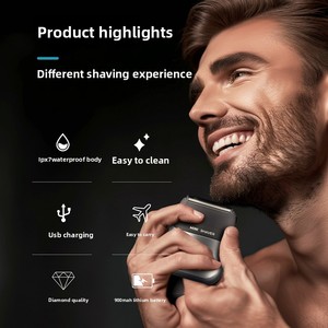 Mini rasoir électrique pour hommes, portable, format de poche, rechargeable par USB, étanche, pour rasage humide et sec, usage domestique et en camping-car - Product Image 2