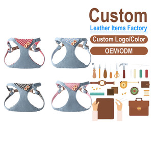 Arnés Personalizado para Perro con Diseño a Cuadros, Cierre de Hebilla Ajustable, Estilo Clásico para Razas Pequeñas con Decoración de Botones - Product Image 1