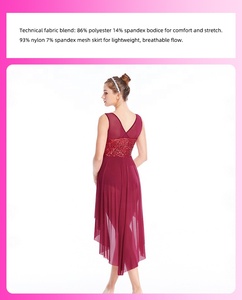 Abiti da Danza Classica MiDee per Donne con Paillettes, Gonna Asimmetrica, Schiena a V e Pantaloni Integrati per <span class=keywords><strong>Ballerine</strong></span> Professioniste - Product Image 4