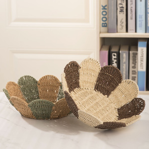 Woven Storage Basket Polygon Shape Handmade Fruit Snack <b>Vegetable</b> Desktop Organizer Basket - Product Image 1